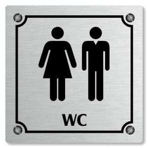 WC společné, 148x148mm, stříbrná, Kansas